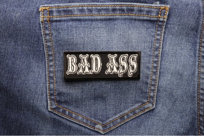 Bad Ass Patch shown on jeans