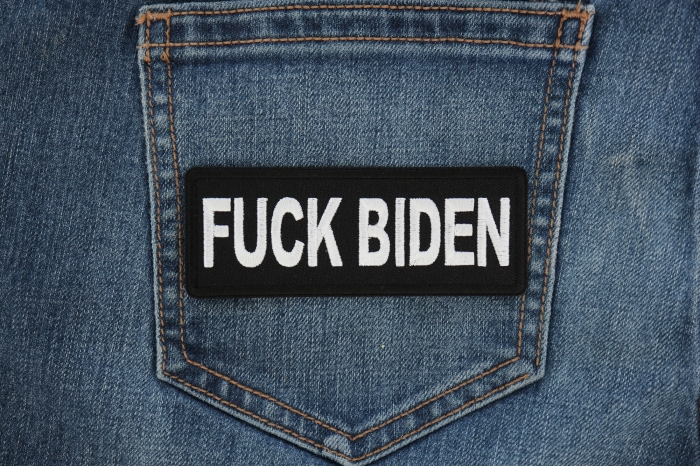 Fuck Biden Patch shown on jeans