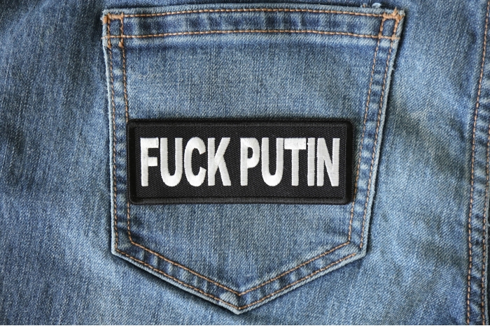 Fuck Putin Patch shown on jeans