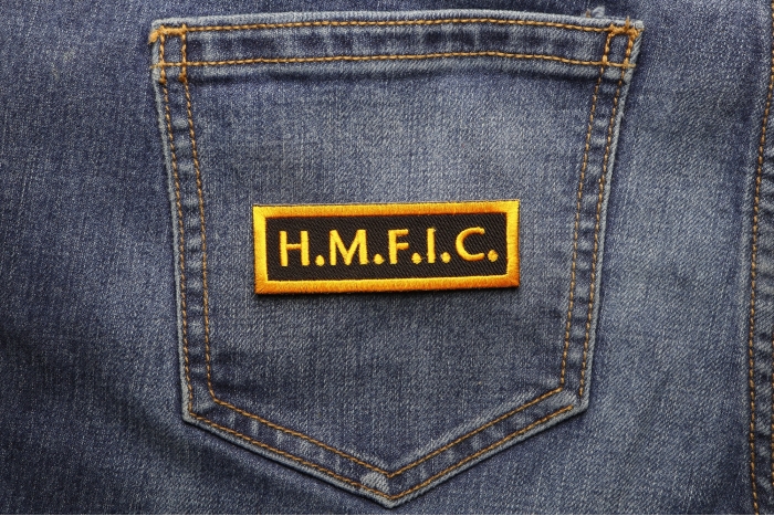 HMFIC Patch shown on jeans