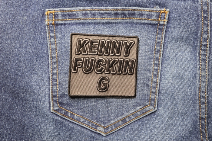 Kenny Fuckin G Patch shown on jeans