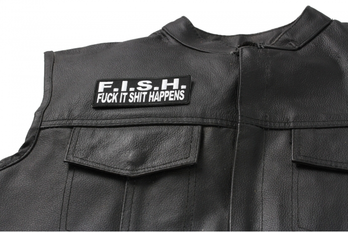  shown on leather vest