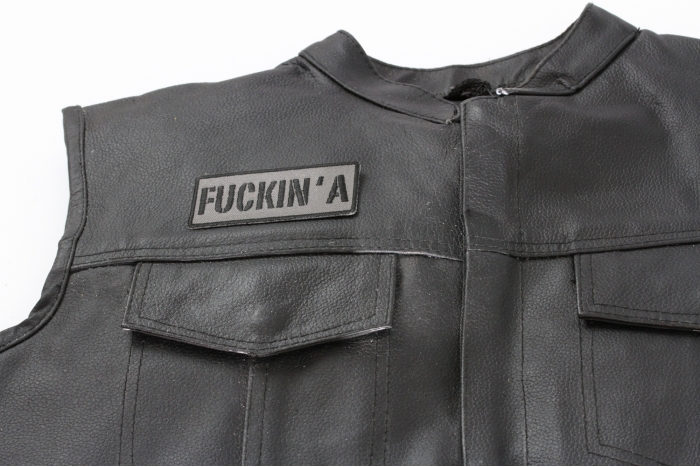  shown on leather vest