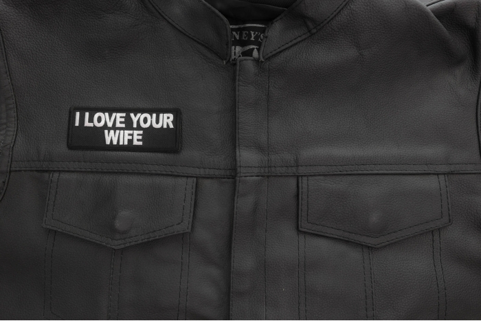 I love your Wife Patch shown on leather vest