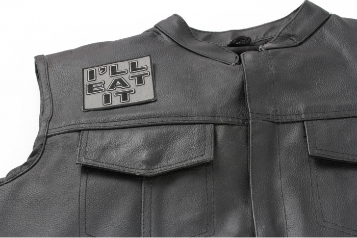  shown on leather vest