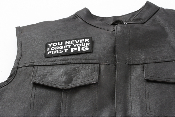  shown on leather vest