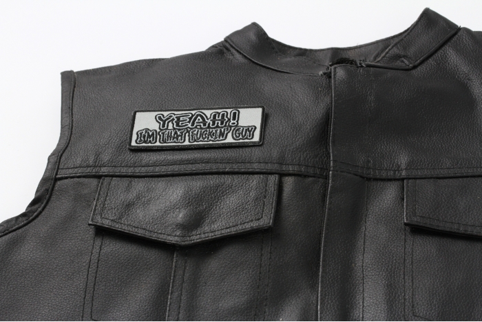  shown on leather vest