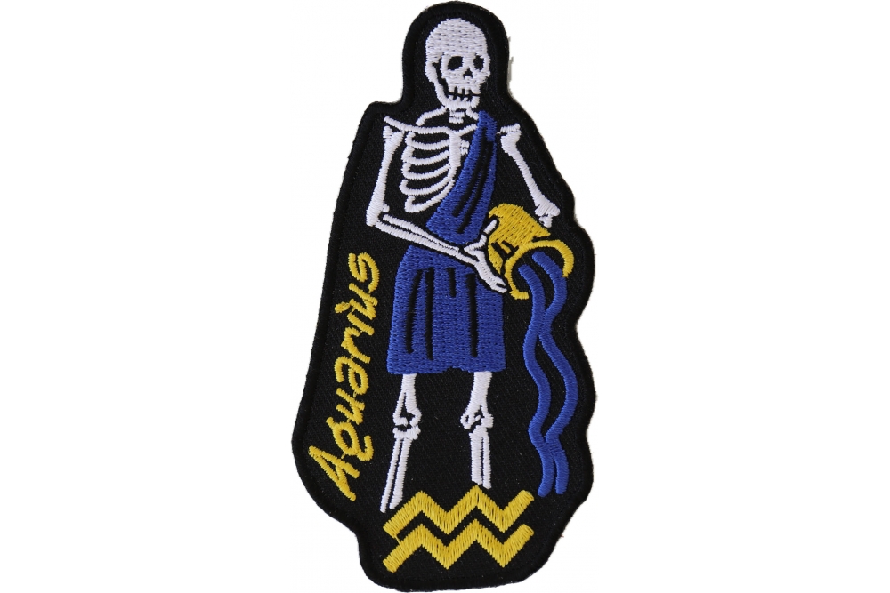 Embroidered Virgo Skull Zodiac Sew or Iron on Patch Biker Patch