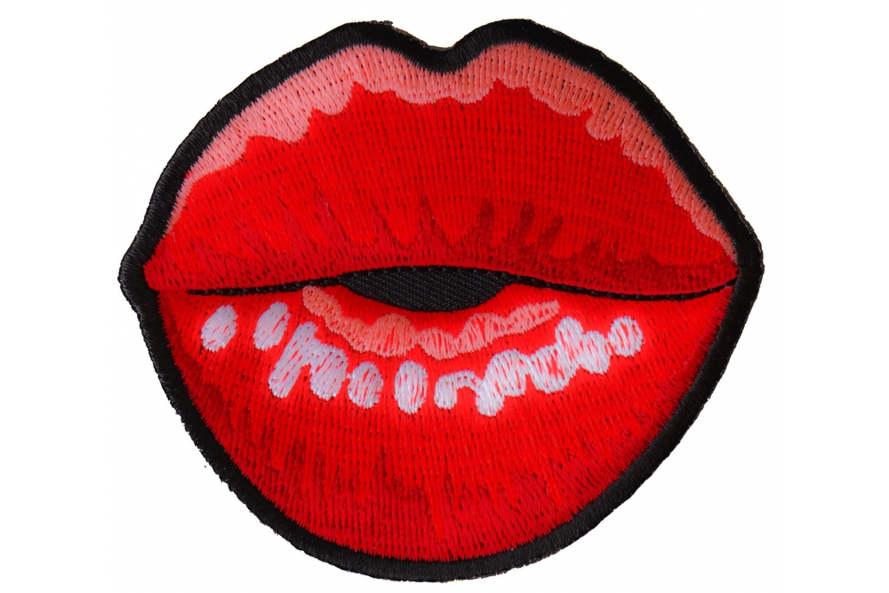 Kissing Lips Small Iron on Novelty Patch TheCheapPlace