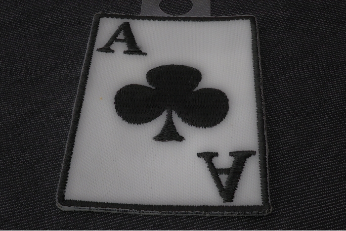 Ace Of Clubs Novelty Iron on Patch diagonal view
