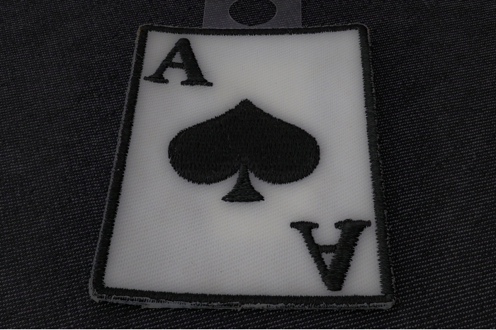 Ace Of Spades Novelty Iron on Patch diagonal view