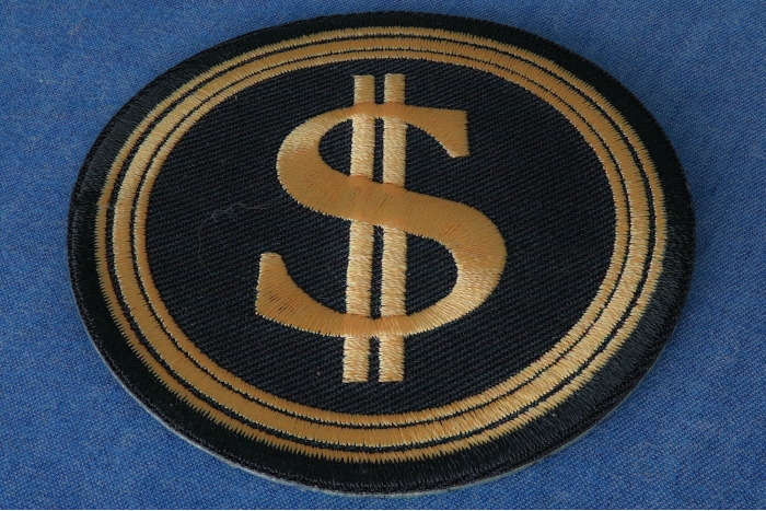 DOGE Department Of Government Efficiency DOLLAR Sign Patch diagonal view