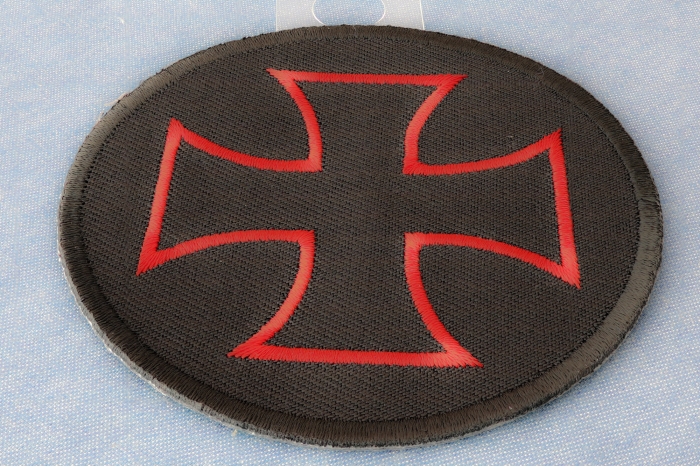 Iron Cross Novelty Patch Red Black diagonal view