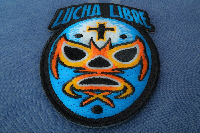 Lucha Libre Iron on Novelty Patch diagonal view