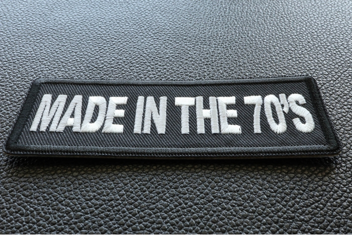 Made in the 70s Novelty Iron on Patch diagonal view