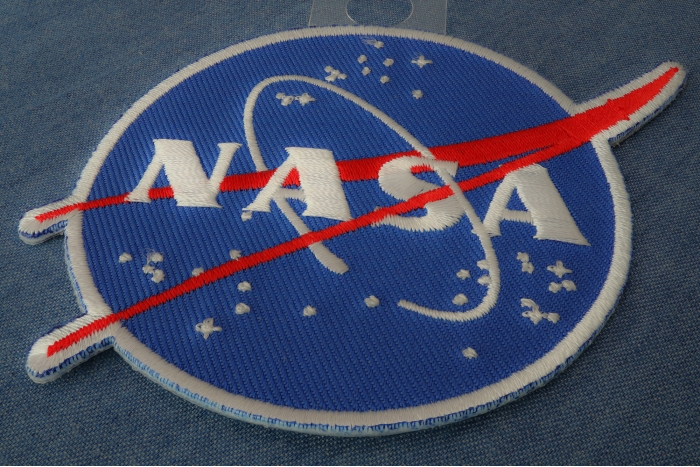 NASA logo Novelty Iron on Patch diagonal view