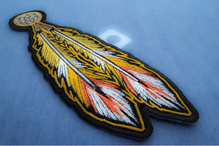 Orange Feathers Patch diagonal view