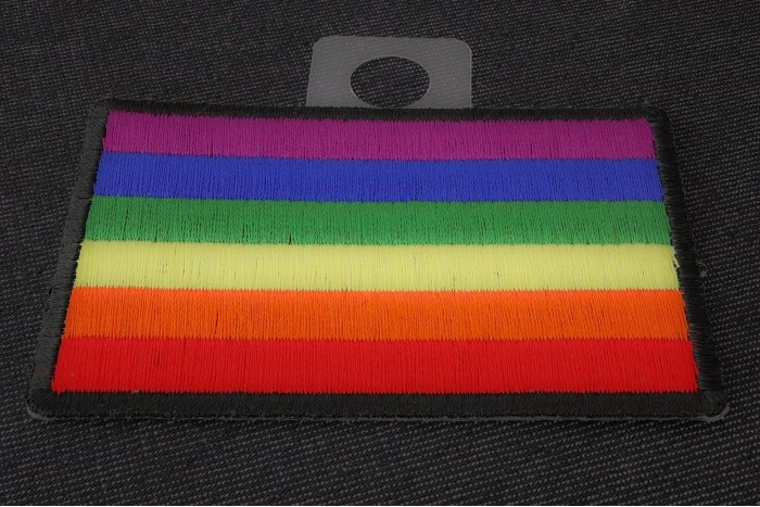 Rainbow Flag LGBTQ Iron on Novelty Patch diagonal view