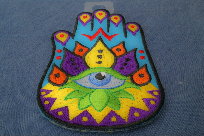 Spiritual Hand Novelty Iron on Patch diagonal view