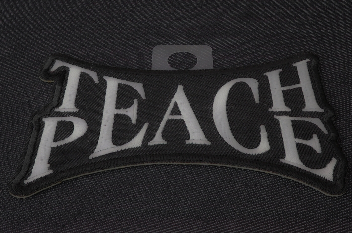 Teach Peace Novelty Iron on Patch diagonal view