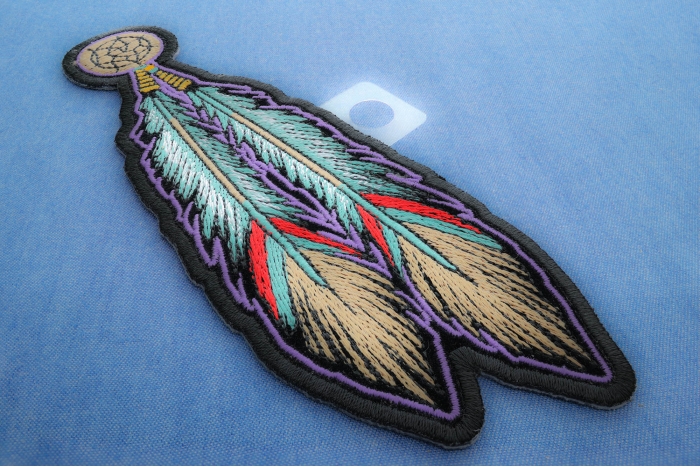 Tribal Feathers Patch diagonal view