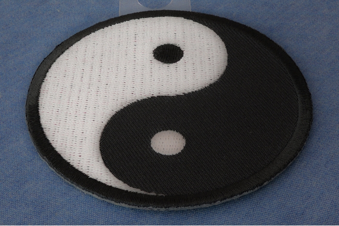 Ying Yang Novelty Iron on Patch diagonal view