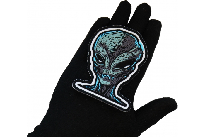 Alien Patch shown on hand for size comparison