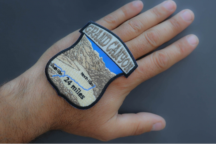 Grand Canyon Patch shown on hand for size comparison