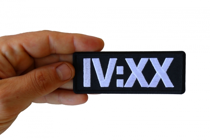 IV XX Patch 420 Pot Symbol shown on hand for size comparison