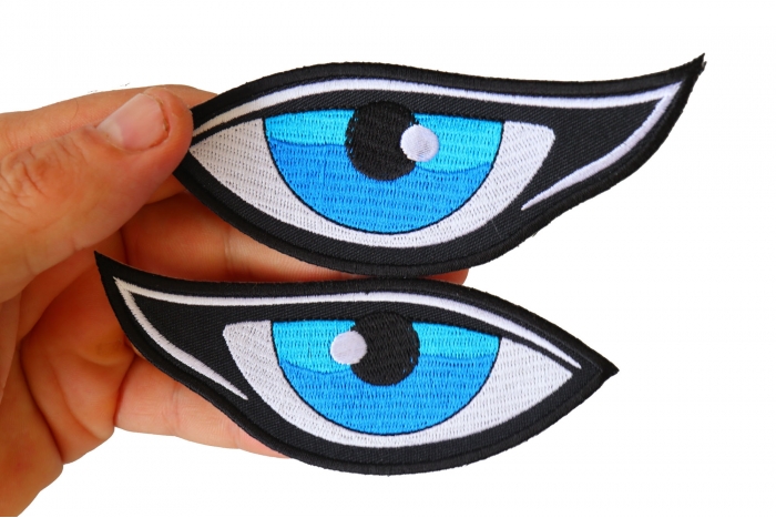 Medium Blue Eyes Patches shown on hand for size comparison