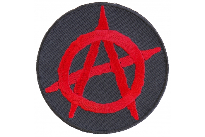 Anarchy Red Round Novelty Iron on Patch