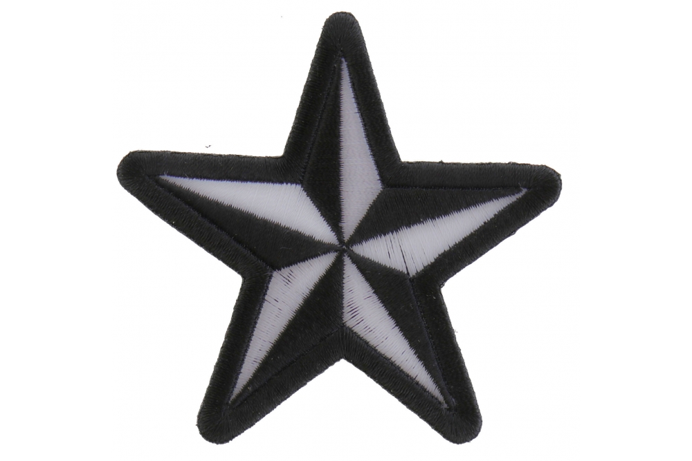 Black White Nautical Star Iron on Novelty Patch