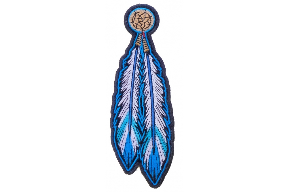 Blue White Feathers Patch