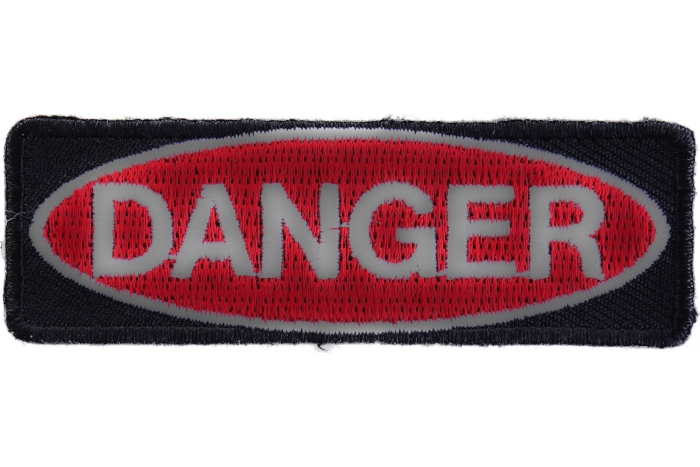 Danger Iron on Novelty Patch