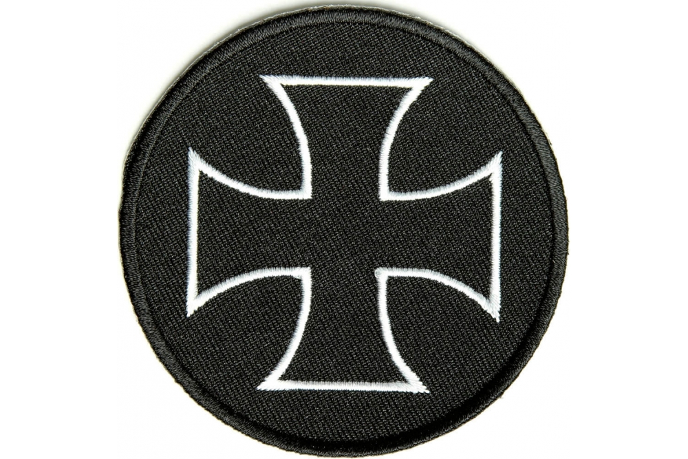 Iron Cross Patch White Black