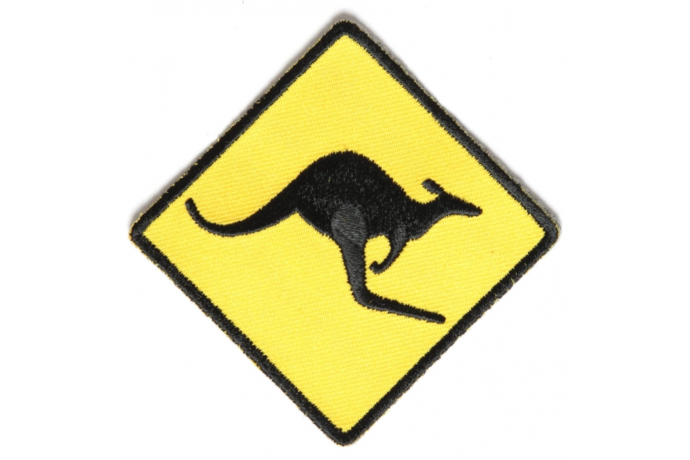 Kangaroo Sign Patch Yellow and Black