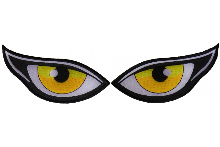 Medium Yellow Eyes Iron on Patch
