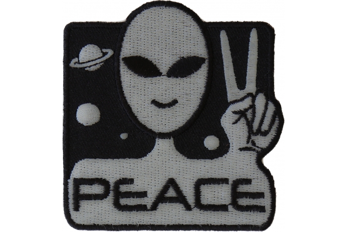 Peace Alien Fun Novelty Iron on Patch