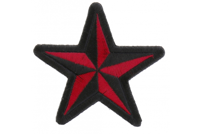 Red Black Star Novelty Iron on Patch