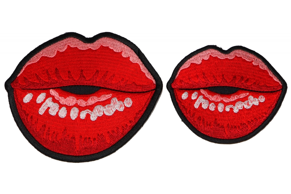 Red Lips Blowing a Kiss Patches small and medium set of 2