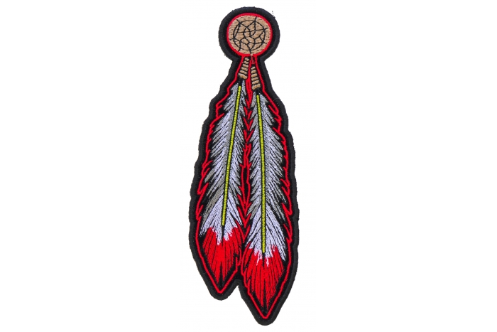 Red White Feathers Patch
