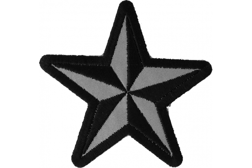 Reflective Nautical Star Patch  Embroidered Patches by Ivamis Patches