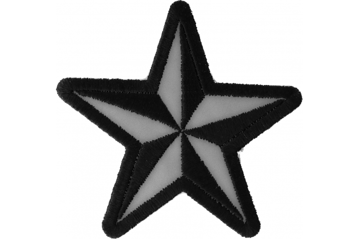 Reflective Nautical Star Novelty Iron on Patch