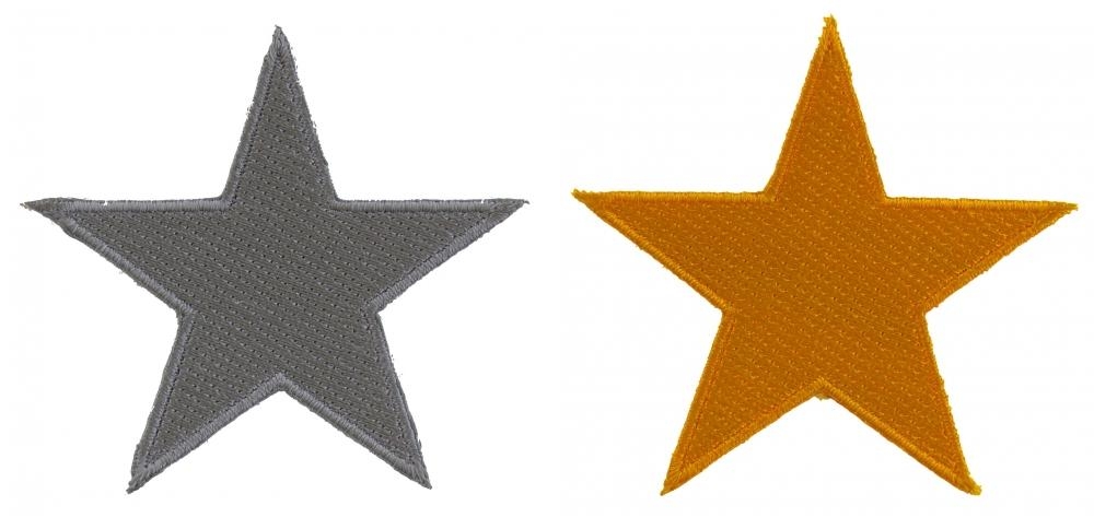 Silver and Gold Star Patch Set Of 2 Patches