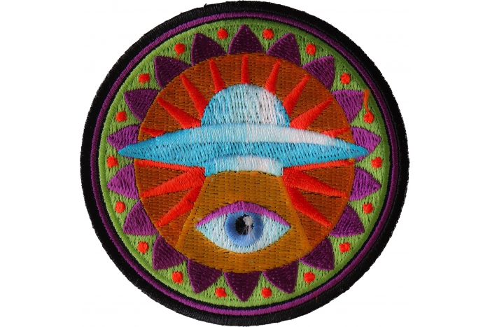 Spiritual Eye UFO Novelty Iron on Patch