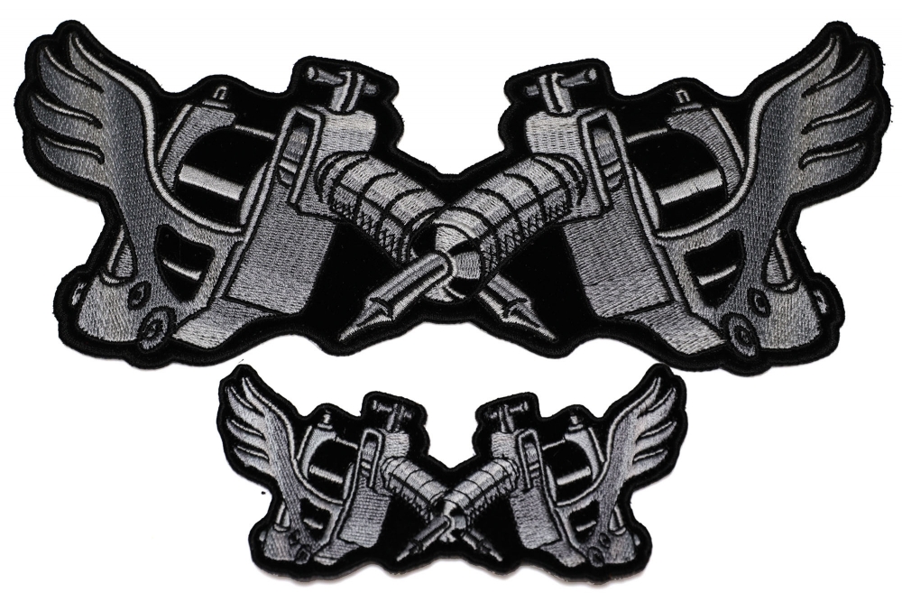 Tattoo Gun Patches With Wings Small and Large