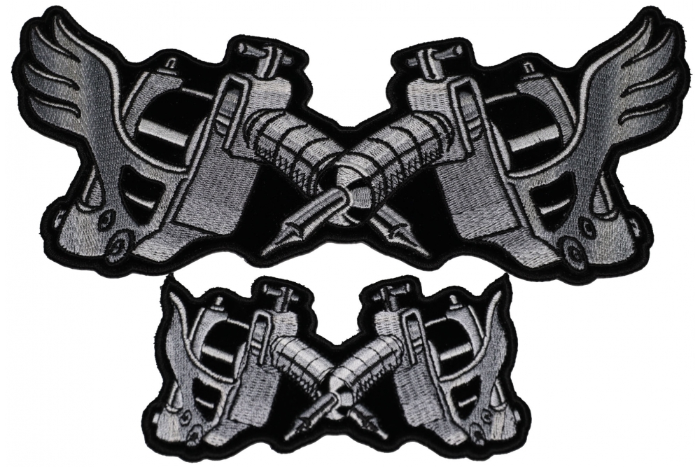 Tattoo Guns Patches Small and Large Set with and without wings