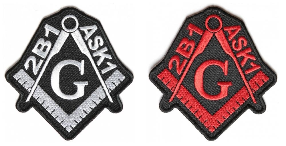 To Be One Ask One Free Mason Patch Set Of 2 Red White Embroidered Black Patch