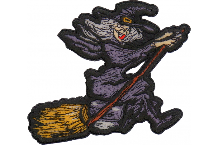 Witch Riding Broom Patch