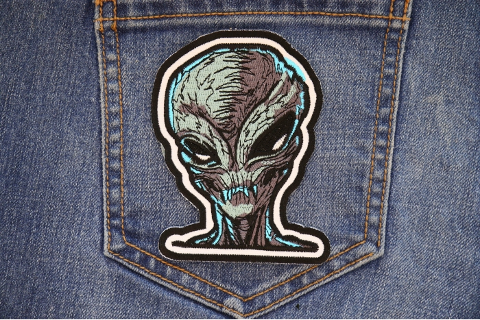 Alien Patch shown on jeans